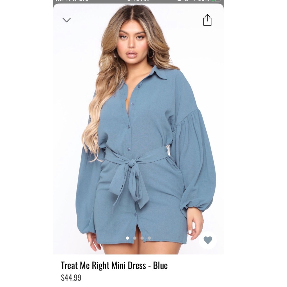 Fashion Nova Blue Treat Me Right Dress